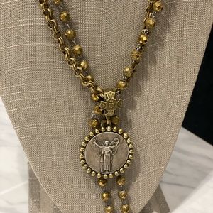 French Kande GOLDEN DRUZY Double with L'Ange Pendant